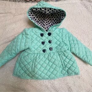 Toddler girl quilted heart hooded jacket size 18m